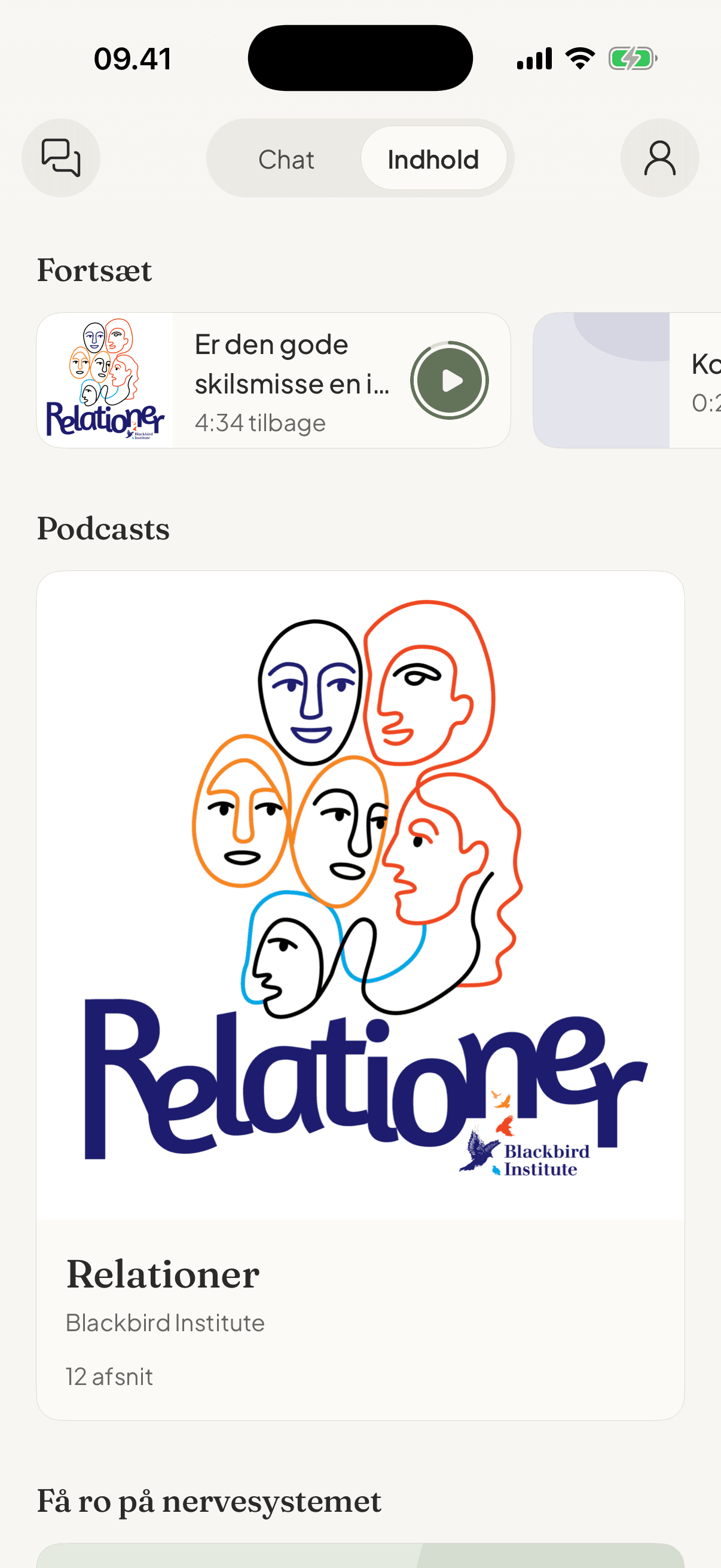 Reller app - Indhold
